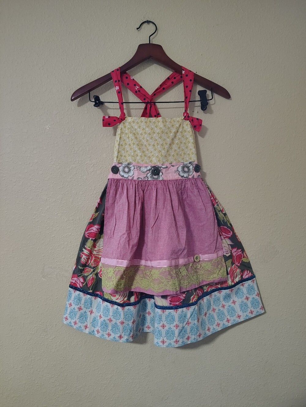 Matilda Jane Serendipity Perfect Day Knot Floral Apron A Line Dress Size 8